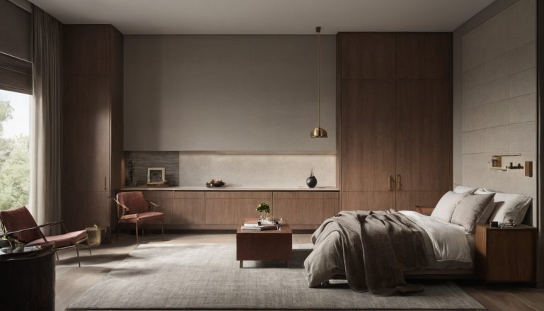 Can one smaller bedroom hold two adults’ clothes and furniture shown in a luxury residential interior